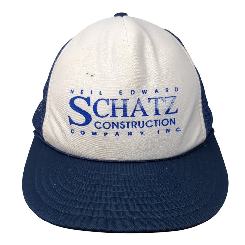 Neil Edward Schatz Construction Trucker Hat Blue OS Designer Award Headwear